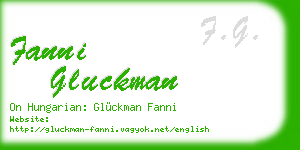 fanni gluckman business card